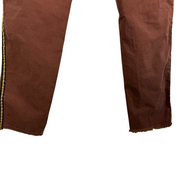 Nili Lotan Jenna Low Rise Raw Hem Stretch Twill Cotton Crop Pants Brown Size 0 - Picture 6 of 8